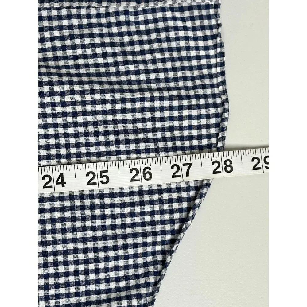J.Crew Gingham Button Down Shirt Mens M Blue White Check Long Sleeve Cotton Top